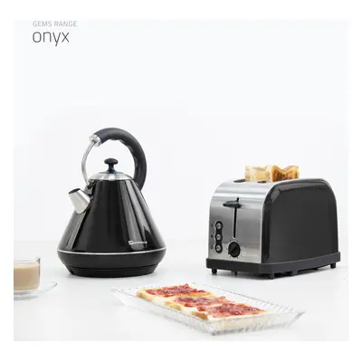 (Onxy/Metallic Black) SQ Professional Gems 1.8L Kettle & Slice Toaster