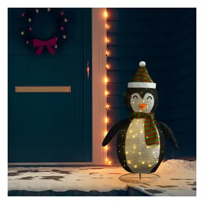 vidaXL Decorative Christmas Snow Penguin Figure LED Luxury Fabric Ornament