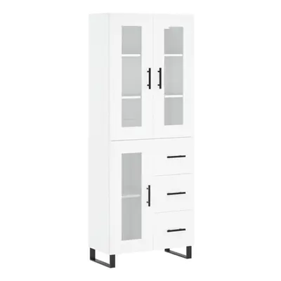 (white, glass door drawers) vidaXL Highboard Sideboard Cupboard Side Board Storage Cabinet Engin