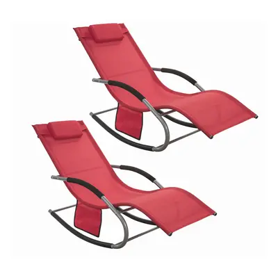 SoBuy Set of Outdoor Garden Rocking Chair Red OGS28-Rx2