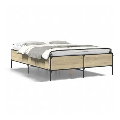 (sonoma oak, x cm/ cm) vidaXL Bed Frame Home Bed Base Mattress Foundation Engineered Wood and Me