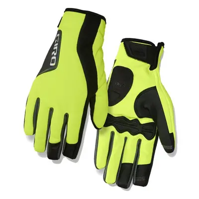 (M, Highlight Yellow / Black) Giro Ambient 2.0 Water Resistant Insulated Windbloc Cycling Gloves