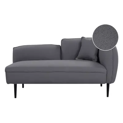 Right Hand Boucle Chaise Lounge Dark Grey CHEVANNES