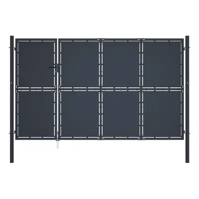 (350 x cm) vidaXL Garden Gate Steel Anthracite Outdoor Fence Doors Patio Gate Multi Sizes