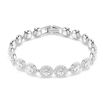 Una Angelic Rhodium Plated Round Cut Tennis Bracelet