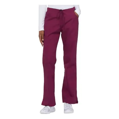 Dickies Womens Signature Mid Rise Drawstring Scrubs cargo Pant, Wine, X-Large Tall