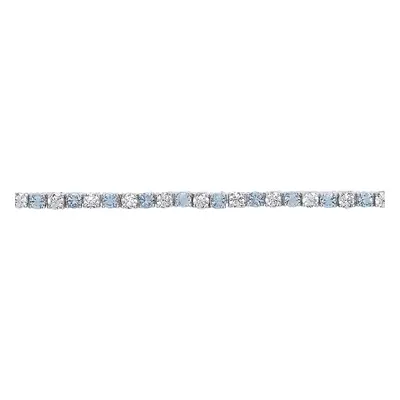 Jewelco London Ladies Sterling Silver Aqua Cubic zirconia Alternating Eternity Tennis Bracelet 4