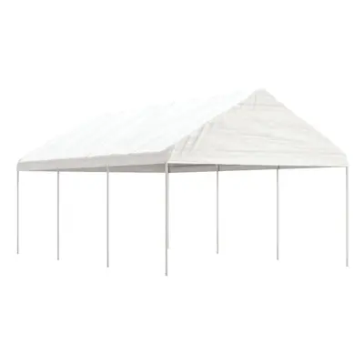 (6.69 x 4.08 x 3.22 m) vidaXL Gazebo Part Tent with Roof Pavilion Outdoor Marquee White Polyethy