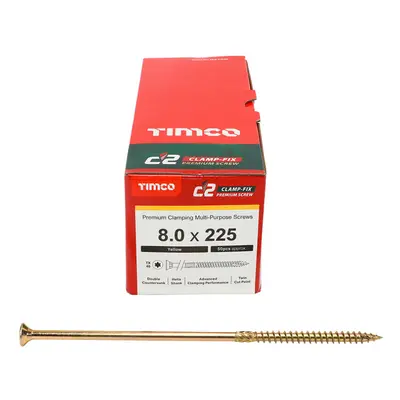 Timco C2 Clamp-Fix Multi-Purpose Premium Countersunk Gold Woodscrews - x 225mm (50 Box)