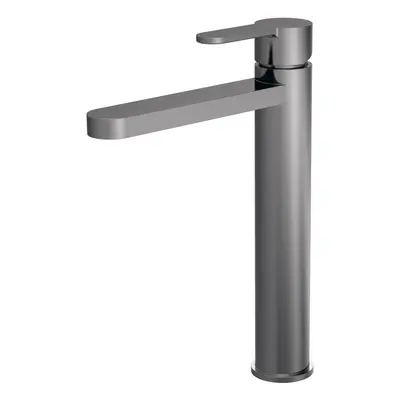 Round High-Rise Mono Basin Mixer Tap - Brushed Pewter