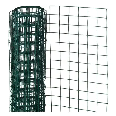 Nature Wire Mesh Square 1x5 m mm Plastic Coated Steel Green Wire Fence