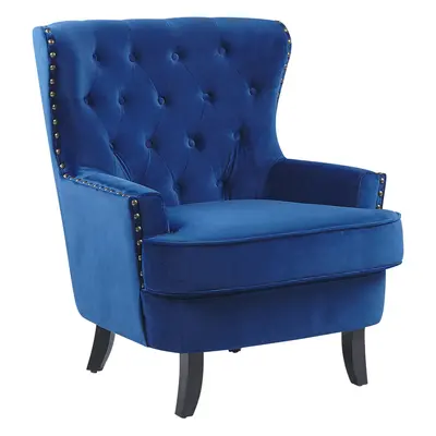 Armchair VIBORG II Velvet Navy Blue