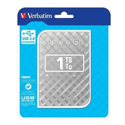 Verbatim 1TB Portable USB 3.0 Hard Drive - Silver