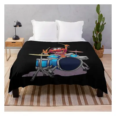 Fleece Throw Blanket Animal Drummer The Muppets Show for Sofa Couch Kids x Inches