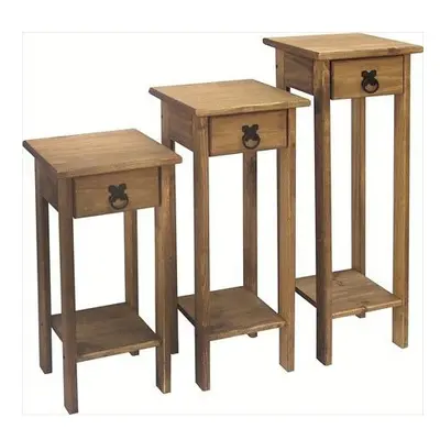 Seconique Corona Mexican Pine Set of Plant Stands