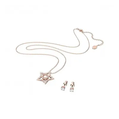 Swarovski Stella Crystal White Rose Gold-tone Jewellery Set