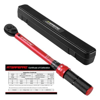 (5-60 Nm) Torque Wrench 3/8 Inch, Drive Click Nm Automatic Torque Wrench, Two-Way Adjustable Tee