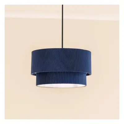 ValueLights Mason Ruched Blue Two Tier Lamp Shade with LED Bulb