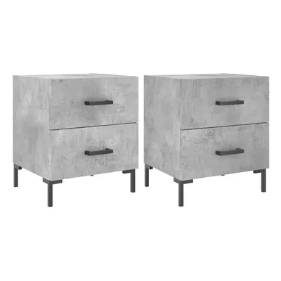 (concrete grey, pcs) vidaXL Bedside Cabinet Bed Table Nightstand Concrete Grey Engineered Wood