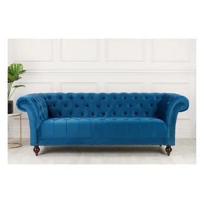 Chesterfield Sofa Seater Birlea Chester Blue Velvet Studded Settee