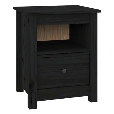 (Black, 1) vidaXL 1/2x Solid Wood Pine Bedside Cabinet Wooden Side Table Multi Colours