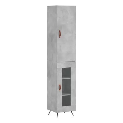 (concrete grey, glass door) vidaXL Highboard Sideboard Tall Storage Cabinet Side Cabinet Enginee