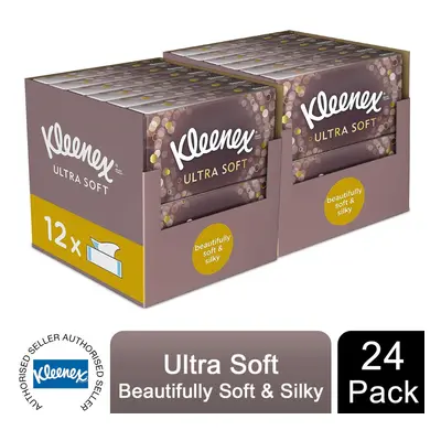 24x Kleenex Facial Tissues Ultra Soft Mega Pack Luxury & Silky Tissues