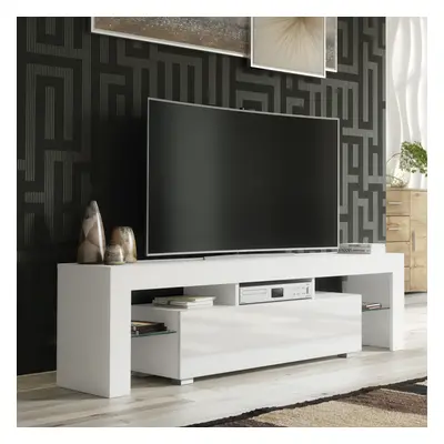 TV Unit 160cm Creative Furniture - White Gloss Doors