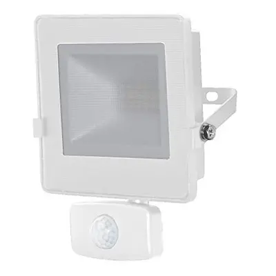 Luceco LED Eco Slimline Floodlight with PIR Motion Sensor, x x 5.5 cm, IP65 Rated, W, White