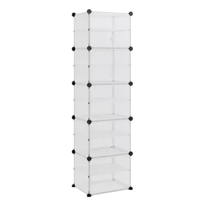 (transparent, x 31.5 x 153.5 cm) vidaXL Shoe Rack PP Home Organiser Storage Shelf Black/Transpar