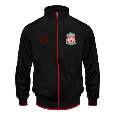 (Black, 3XL) Liverpool FC Official Football Gift Mens Retro Track Top Jacket