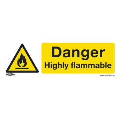 10x DANGER HIGHLY FLAMMABLE Safety Sign - Self Adhesive x 100mm Sticker