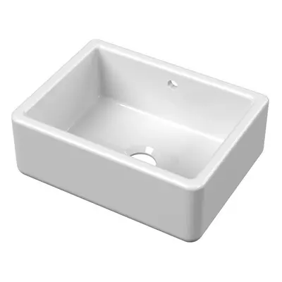 Fireclay Single Bowl Kitchen Sink with 36mm Thick Sides and Overflow - 595mm - Balterley