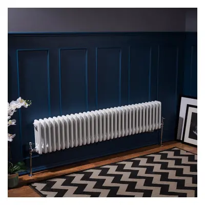 (300 x 1460mm Triple, White) PlumbGalaxy Traditional-Style Cast Iron Radiator