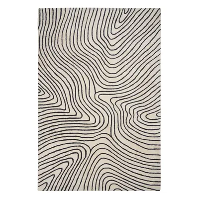 Viscose Area Rug x cm Black and White RUMRA