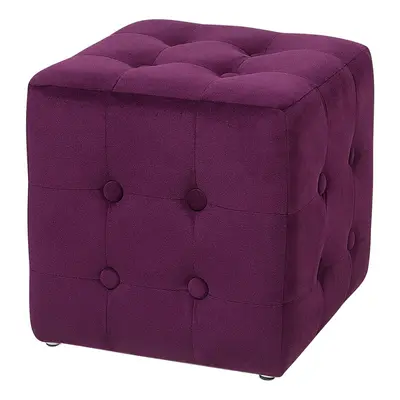 Velvet Pouffe Dark Purple WISCONSIN