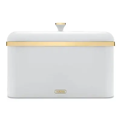 White Bread Bin Breadbin White & Champagne Gold TOWER Cavaletto Kitchen Home