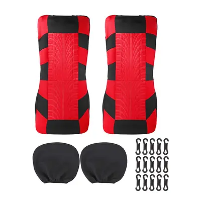 (Red - Pcs) 2/4/8PCS Seat Cover Front Back Row 5-Seats for Car SUV Truck Van 3Colors