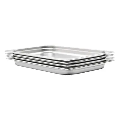 (530 x x mm) vidaXL 4x Gastronorm Containers GN 1/1 Stainless Stackable Tray Multi Sizes