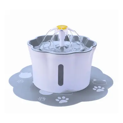 (Grey) Automatic Electric Water Dispenser Feeder Bowl for Cats Dogs Multiple Pets 2.6L