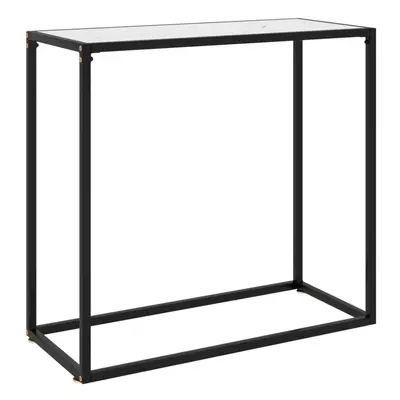 Console Table White 80x35x75 cm Tempered Glass