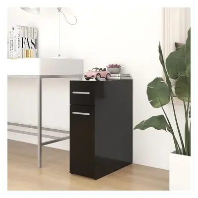 vidaXL Apothecary Cabinet Black Chipboard Storage Cabinet Home Organiser Set