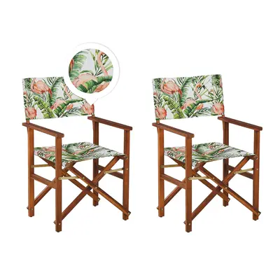 Set of Garden Chairs CINE Acacia Wood Dark Wood