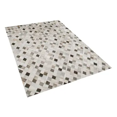 Leather Area Rug x cm Multicolour HIRKA