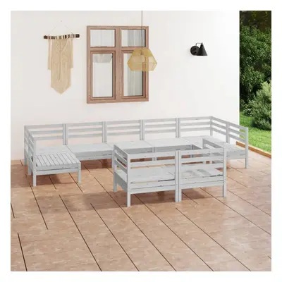 vidaXL Garden Lounge Set Outdoor Lounge Set Piece White Solid Wood Pine