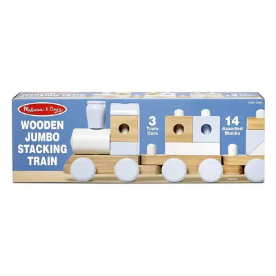 Melissa & Doug Multicolour Wooden Jumbo Stacking Train Natural