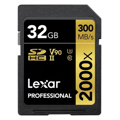 Lexar Professional 2000x GB SDHC UHS-II Card w/o Reader, Up To 300MB/s Read (LSD2000032G-BNNAG)