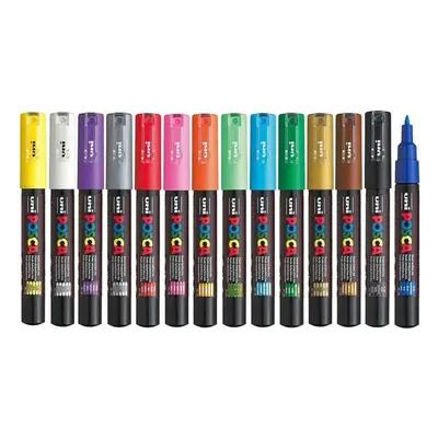 Posca PC-1M Assorted Colour Extra Fine Pack Paint Marker Pens 1mm Bullet Tip Nib Writes On Any S