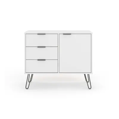 White Sideboard Cupboard With Doors, Drawers Living Room Storage Furniture