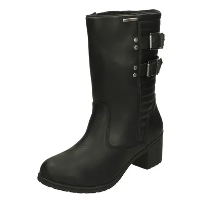 (Black, UK 8) Ladies Harley Davidson Biker Boots Kirkley